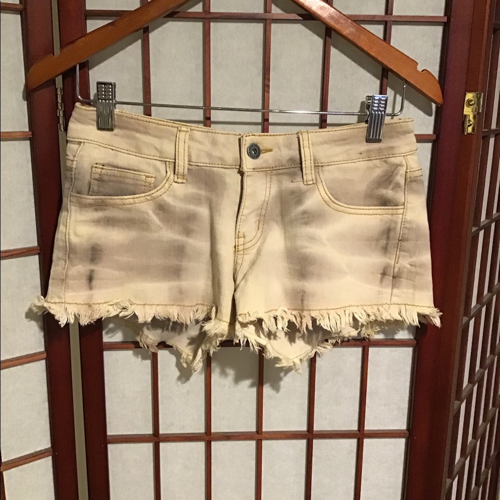 Washed out denim shorts